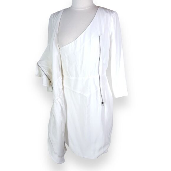 REISS Nanette Zip Frill Midi Dress Kate Middleton Engagement Ruffle Wrap Classic - Picture 12 of 16